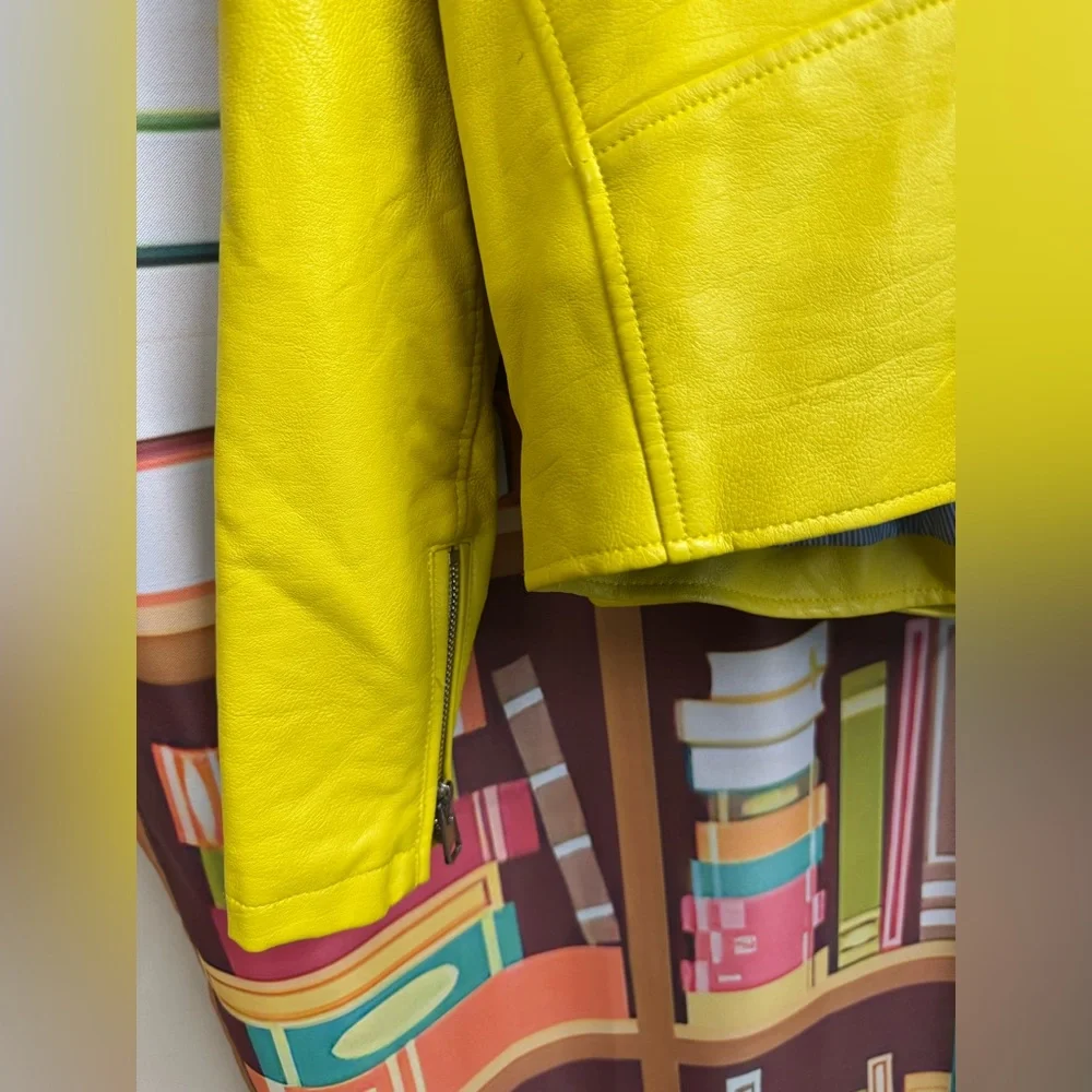 Zara Yellow Biker Jacket - Picture 5 of 7